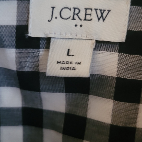 J Crew Black and White Checkered Shirt Size Large - Picture 4 of 7